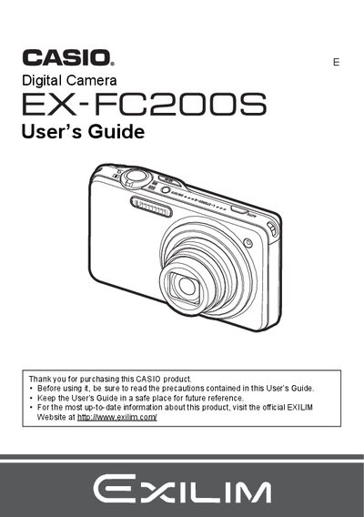 Casio EX-FC200C Digital Camera User's Guide - cover page