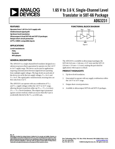 Analog Devices ADG3231 Datasheet - cover page