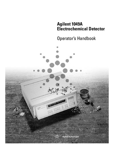 Agilent Technologies 1049A Electrochemical Detector Operator's Handbook