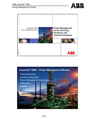 ABB SRU EMS-1 Energy Management System User Manual - cover page