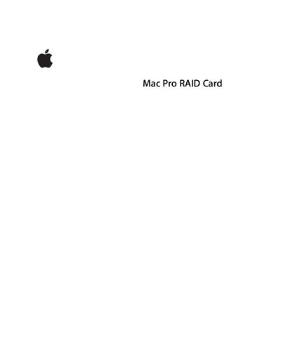 Apple Mac Pro RAID Card Installation Guide