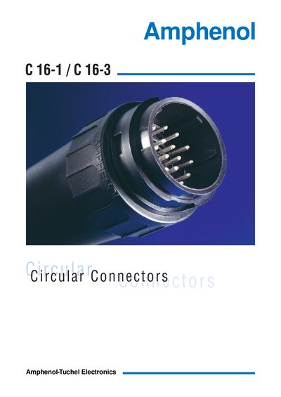 Amphenol C 16-1 / C 16-3 Circular Connectors Handbook - cover page