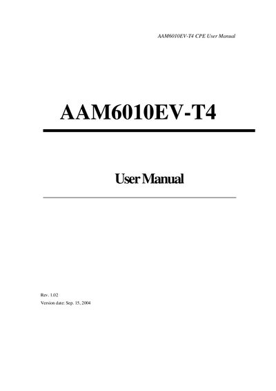 AAM6010EV-T4 CPE User Manual - cover page