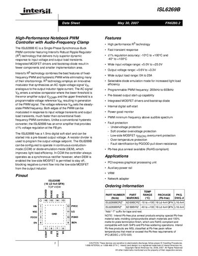 Intersil ISL6269B Datasheet
