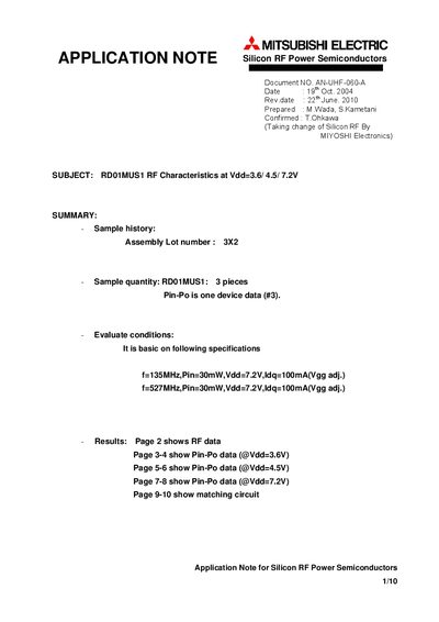 MITSUBISHI ELECTRIC AN-UHF-060-A Manual - cover page