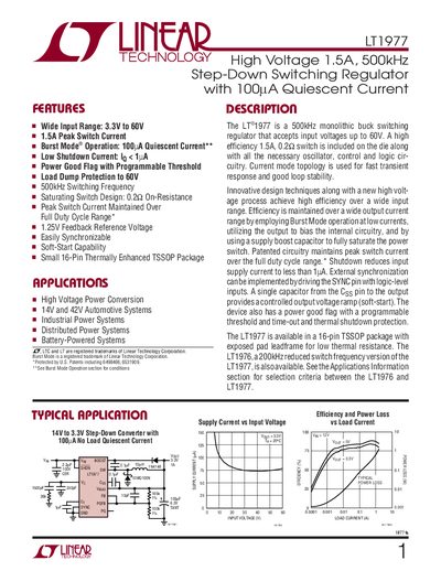 Linear Technology LT1977 Datasheet - cover page