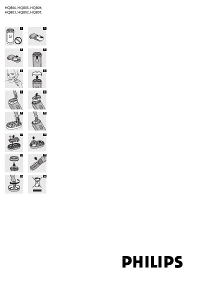 PHILIPS HQ806 HQ805 HQ804 HQ803 HQ802 HQ801 shaver Manual - cover page