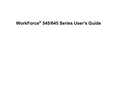 Epson WorkForce 545/645 Series User's Guide