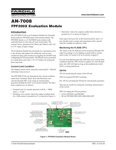 FAIRCHILD AN-7008 FPF200X Evaluation Module Manual - cover page