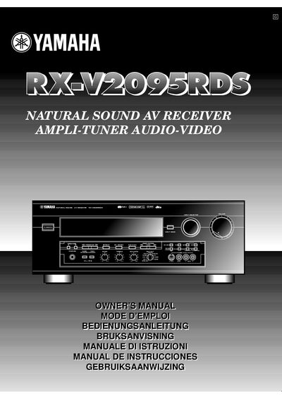 Yamaha RX-V2095RDS Natural Sound AV Receiver Operation Manual