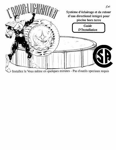 AquaLuminator 2000 Outdoor Pool Lighting and Water Return System Installation and Maintenance Manual - cover page