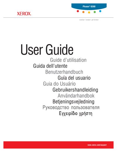 Xerox Phaser 6360 Color Laser Printer User Guide - cover page