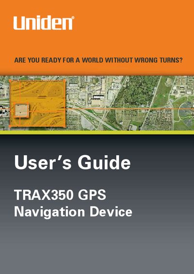 Uniden TRAX350 GPS Navigation Device User's Guide - cover page