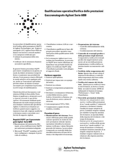 Agilent 6890 Series GC Operational Qualification/Performance Verification Guide