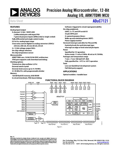 Analog Devices ADuC7121 Product Handbook Rev A