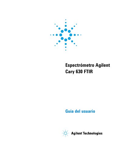 Agilent Cary 630 FTIR Spectrometer User Guide - cover page