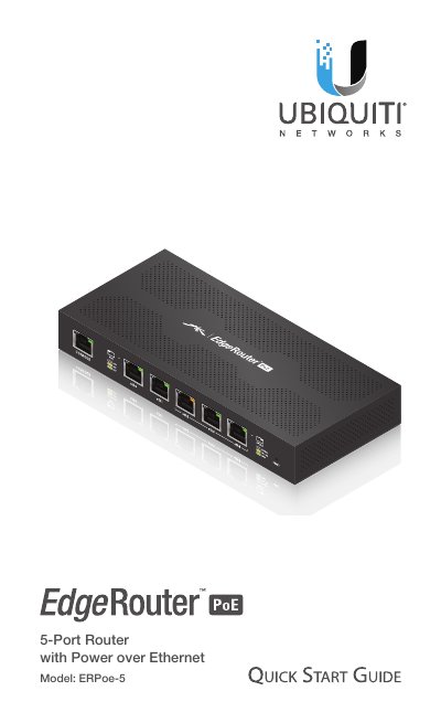 Ubiquiti Networks ERPoe-5 5-Port Router Quick Start Guide - cover page