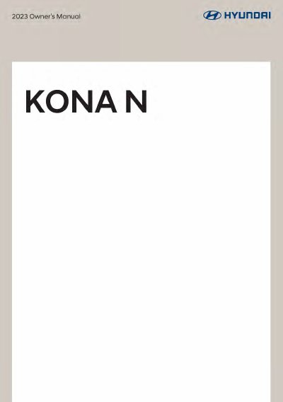 Hyundai KONA N Owner's Manual - cover page