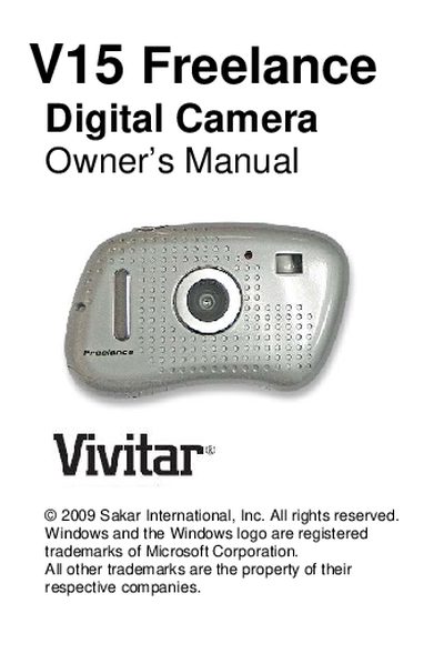 Vivitar V15 Freelance Digital Camera Owner's Manual - cover page