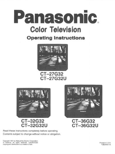 Panasonic CT-27G32(U)/CT-32G32(U)/CT-36G32(U) Manual - cover page