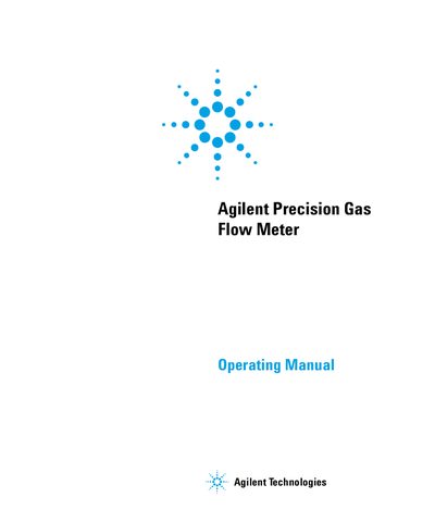 Agilent Precision Gas Flow Meter Operating Manual - cover page