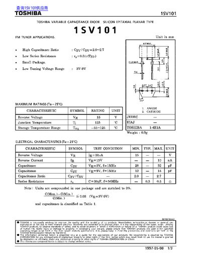TOSHIBA 1SV101 Manual - cover page