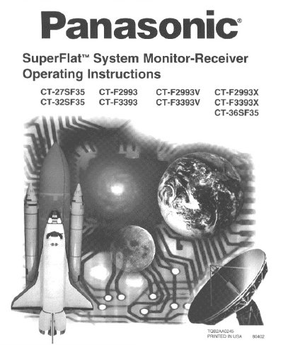Panasonic CT-27SF35/CT-32SF35/CT-F2993/CT-F3393/CT-F2993V/CT-F3393V/CT-F2993X/CT-F3393X/CT-36SF35 Manual - cover page