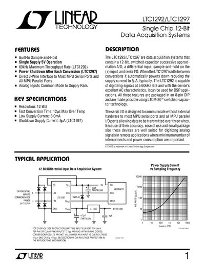 Linear Technology LTC1292/LTC1297 Datasheet - cover page