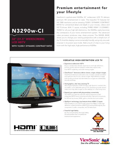 ViewSonic N 3 2 9 0 w - C I 32