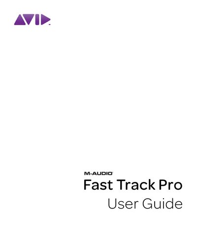 M-Audio Fast Track Pro User Guide - cover page