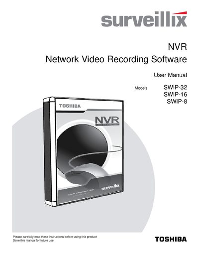 Network Video Recording Software NVR SWIP-32 SWIP-16 SWIP-8 User Manual - cover page