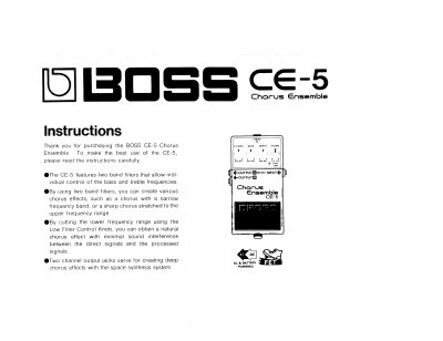 BOSS CE-5 Chorus Ensemble User Manual - cover page