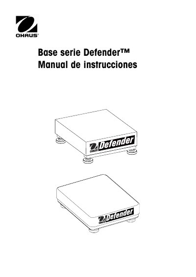 Ohaus Defender ES-1 Base Series Installation and Maintenance Manual - cover page