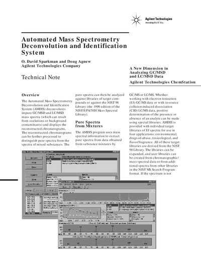 Agilent AMDIS Technical Note - cover page