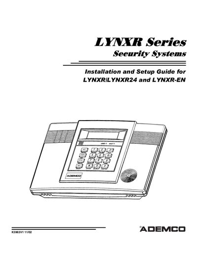 Ademco LYNXR Series Installation Guide - cover page