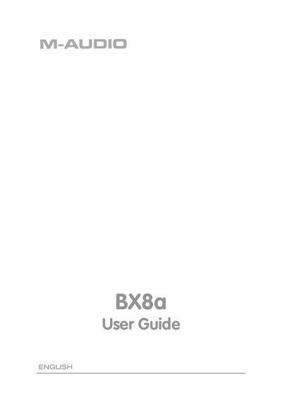 M-Audio BX8a Studio Monitor User Guide - cover page