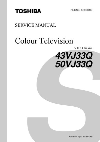 TOSHIBA 43CJ337/50VJ33Q color Television service manual - cover page
