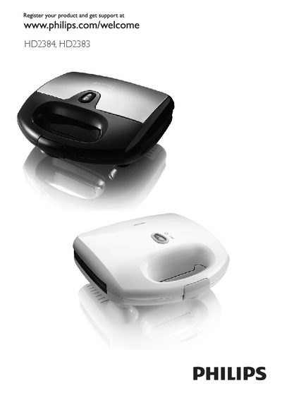Philips HD2384 HD2383 Compact Sandwich Maker User Manual - cover page