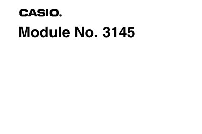 Casio 3145 Watch User Manual - cover page
