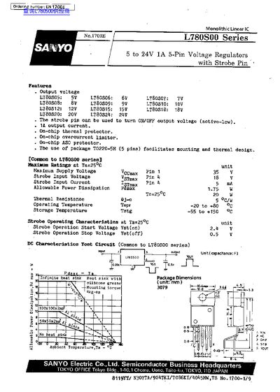Sanyo L780S00 Series Datasheet