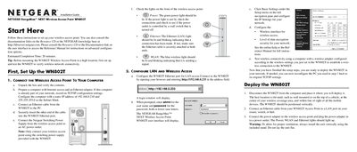 NETGEAR WN802T Wireless Access Point Installation Guide - cover page