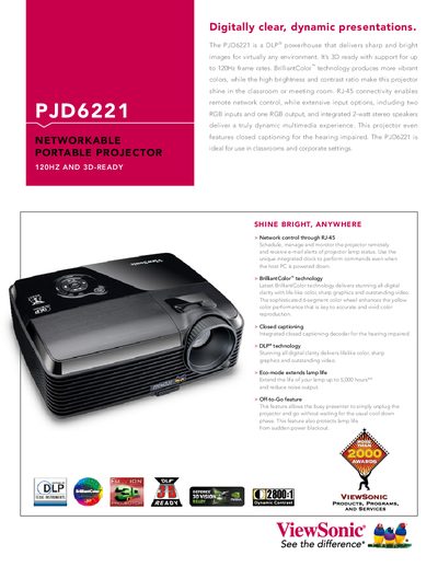 ViewSonic PJD6221 Projector User Manual - cover page