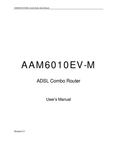 ASUS AAM6010EV-M User Manual - cover page