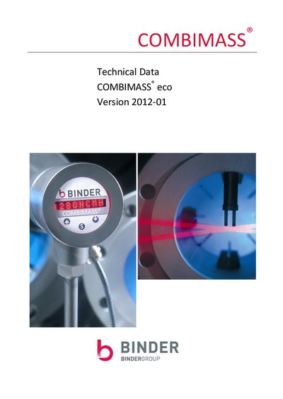 Binder COMBIMASS eco Series Technical Data - cover page