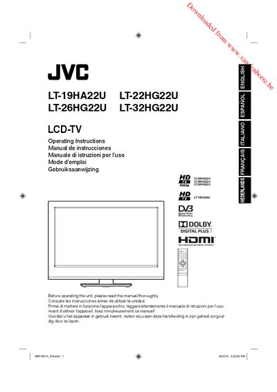 JVC LT-19HA22U / LT-22HG22U / LT-26HG22U / LT-32HG22U User Manual - cover page