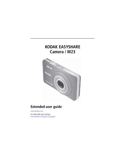 Kodak EasyShare M23 Camera User Manual - cover page