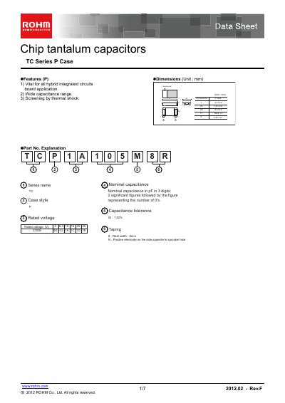 ROHM TC Series P Data Sheet - cover page