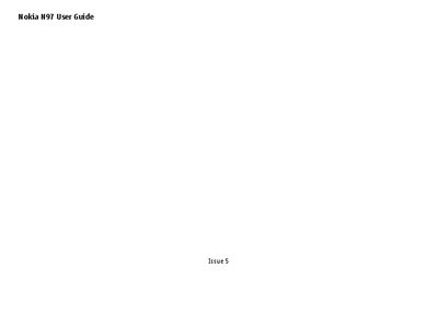 Nokia N97 User Guide - cover page