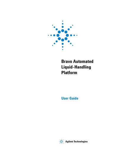 Agilent Technologies Bravo Automated Liquid-Handling Platform user manual - cover page