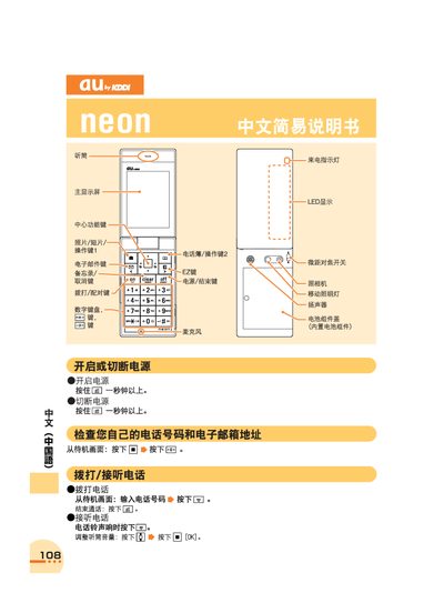 au by KDDI Neon Phone User Manual - cover page
